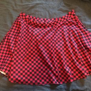 Plus size Hot Topic  Red Black Checkered Skirt